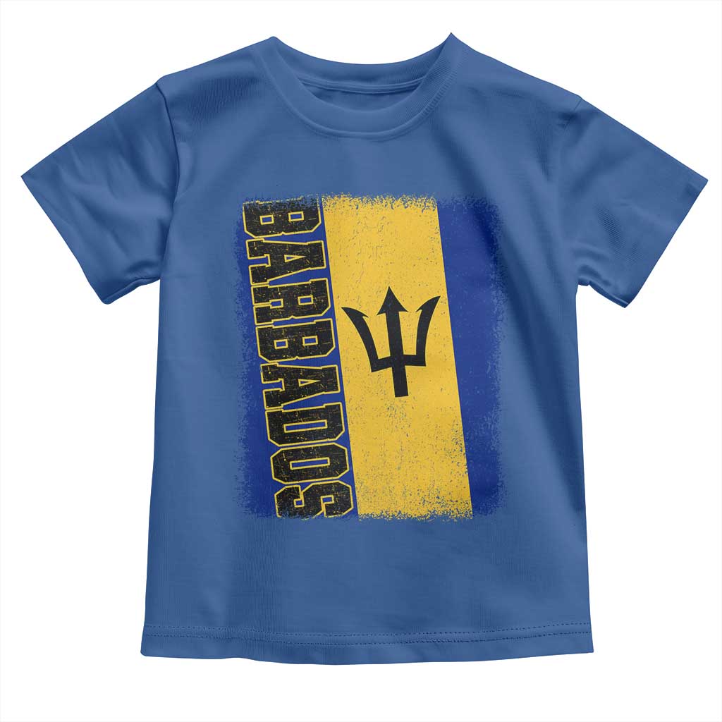Vintage Barbados Flag Toddler T Shirt Distressed Patriotic Caribbean Island Barbadian Pride Heritage Gift