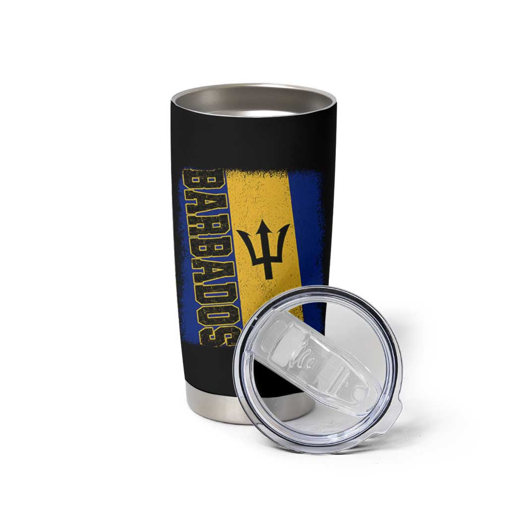 Vintage Barbados Flag Tumbler Cup Distressed Patriotic Caribbean Island Barbadian Pride Heritage Gift