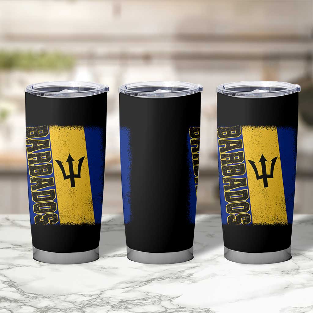 Vintage Barbados Flag Tumbler Cup Distressed Patriotic Caribbean Island Barbadian Pride Heritage Gift