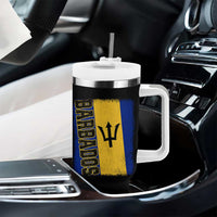 Vintage Barbados Flag Tumbler With Handle Distressed Patriotic Caribbean Island Barbadian Pride Heritage Gift