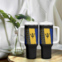 Vintage Barbados Flag Tumbler With Handle Distressed Patriotic Caribbean Island Barbadian Pride Heritage Gift