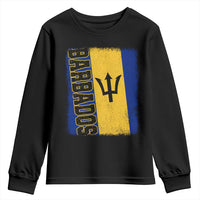 Vintage Barbados Flag Youth Sweatshirt Distressed Patriotic Caribbean Island Barbadian Pride Heritage Gift