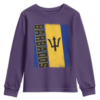 Vintage Barbados Flag Youth Sweatshirt Distressed Patriotic Caribbean Island Barbadian Pride Heritage Gift