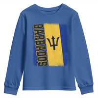 Vintage Barbados Flag Youth Sweatshirt Distressed Patriotic Caribbean Island Barbadian Pride Heritage Gift