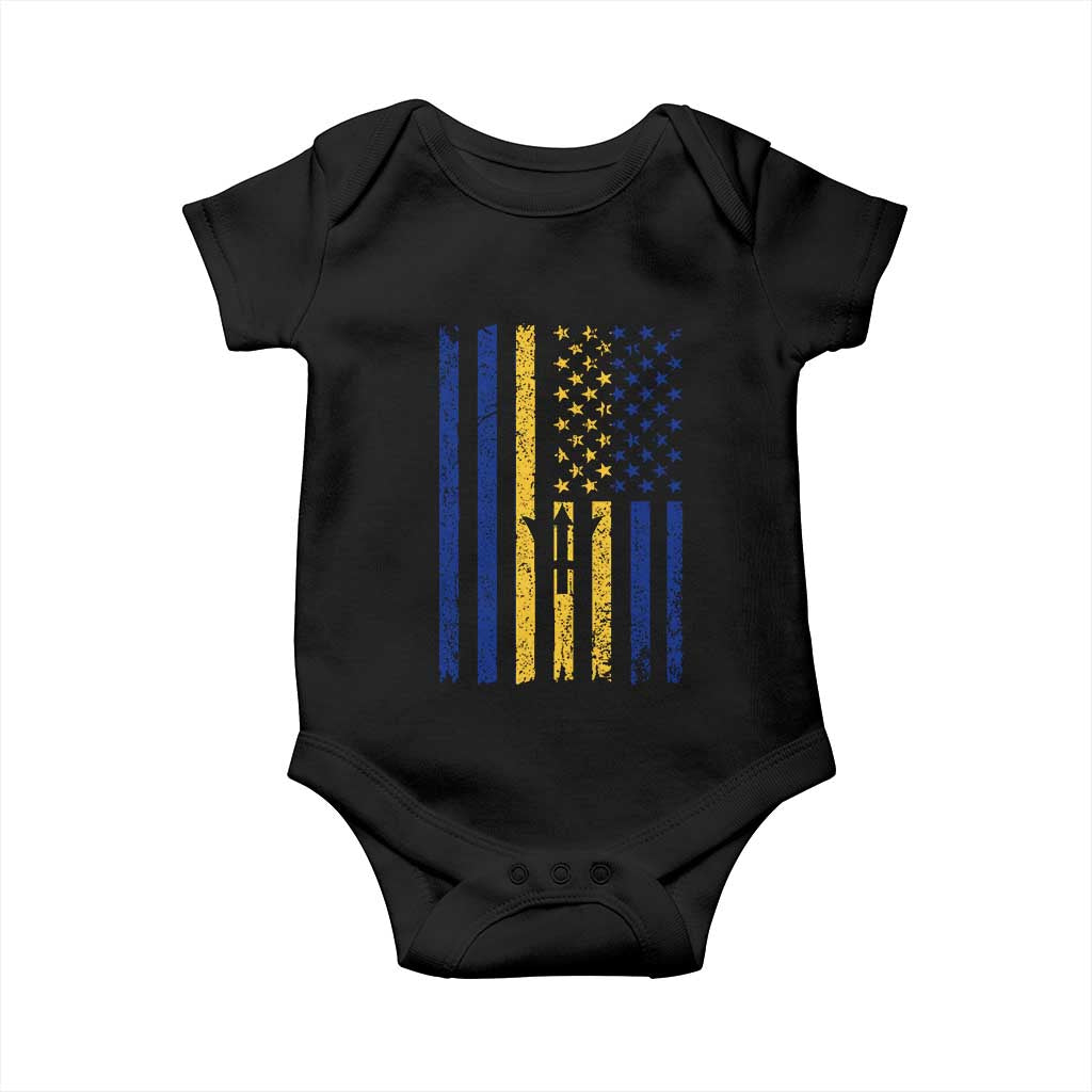 Barbados American Flag Baby Onesie Distressed Barbadian Pride Patriotic Heritage Gift