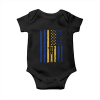 Barbados American Flag Baby Onesie Distressed Barbadian Pride Patriotic Heritage Gift