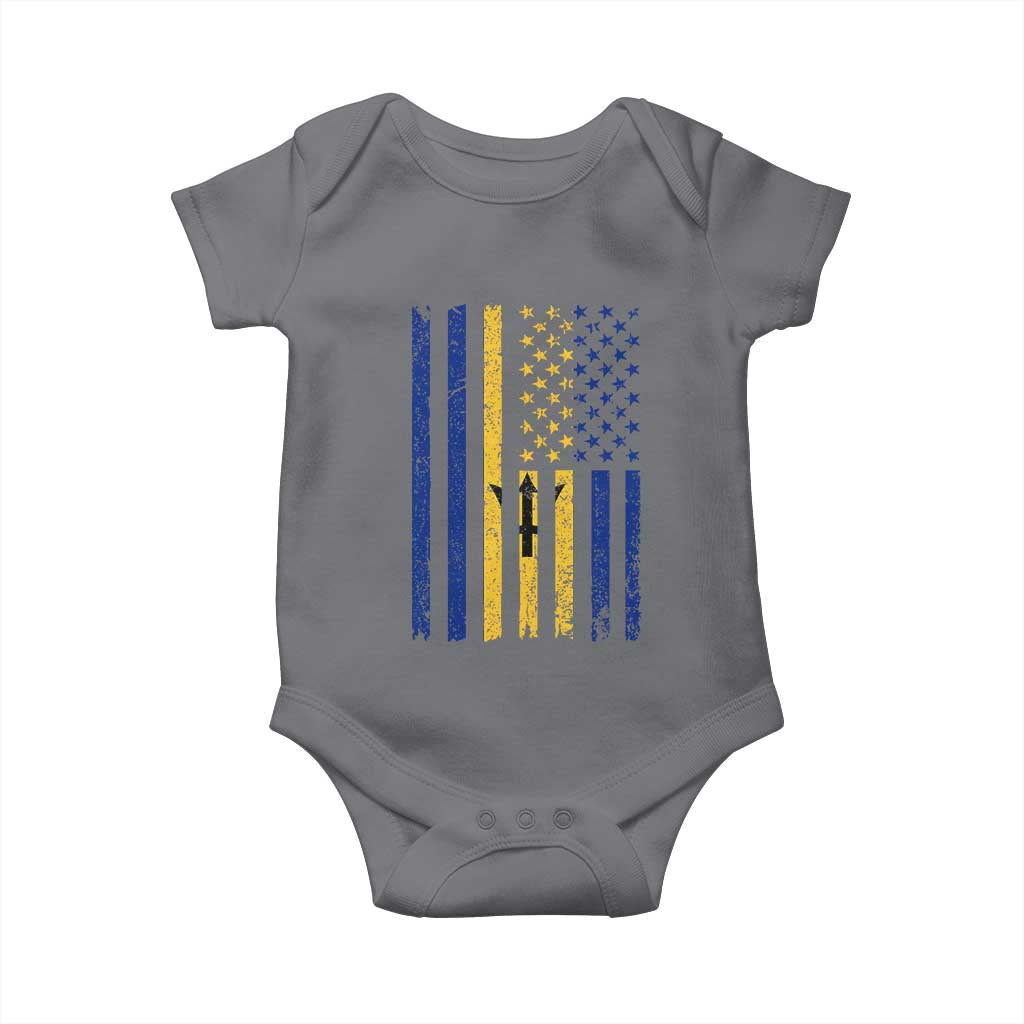 Barbados American Flag Baby Onesie Distressed Barbadian Pride Patriotic Heritage Gift