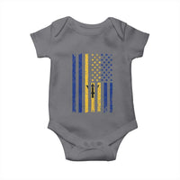 Barbados American Flag Baby Onesie Distressed Barbadian Pride Patriotic Heritage Gift