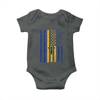 Barbados American Flag Baby Onesie Distressed Barbadian Pride Patriotic Heritage Gift