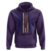 Barbados American Flag Hoodie Distressed Barbadian Pride Patriotic Heritage Gift