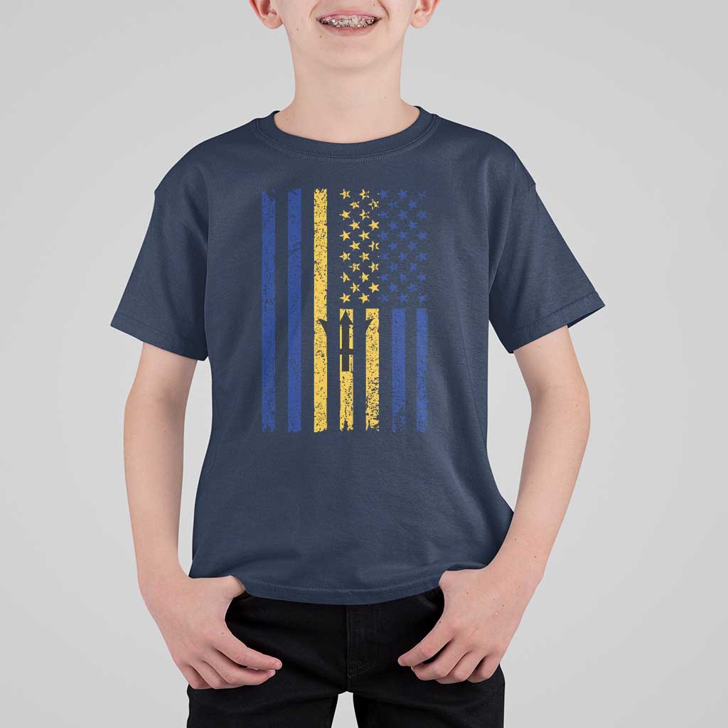 Barbados American Flag T Shirt For Kid Distressed Barbadian Pride Patriotic Heritage Gift