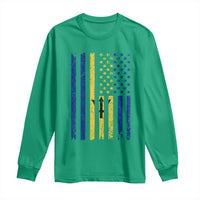 Barbados American Flag Long Sleeve Shirt Distressed Barbadian Pride Patriotic Heritage Gift