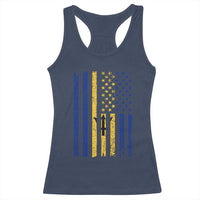 Barbados American Flag Racerback Tank Top Distressed Barbadian Pride Patriotic Heritage Gift
