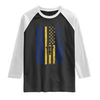 Barbados American Flag Raglan Shirt Distressed Barbadian Pride Patriotic Heritage Gift