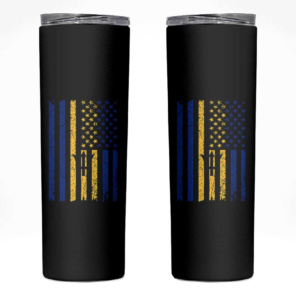 Barbados American Flag Skinny Tumbler Distressed Barbadian Pride Patriotic Heritage Gift