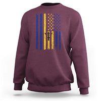 Barbados American Flag Sweatshirt Distressed Barbadian Pride Patriotic Heritage Gift
