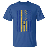Barbados American Flag T Shirt Distressed Barbadian Pride Patriotic Heritage Gift