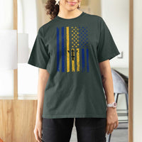Barbados American Flag T Shirt For Women Distressed Barbadian Pride Patriotic Heritage Gift