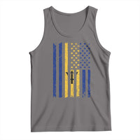 Barbados American Flag Tank Top Distressed Barbadian Pride Patriotic Heritage Gift