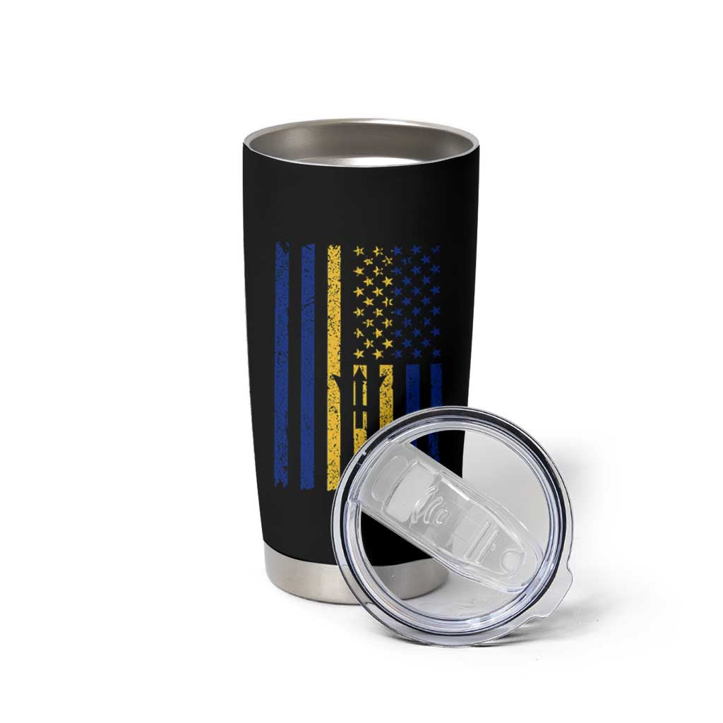 Barbados American Flag Tumbler Cup Distressed Barbadian Pride Patriotic Heritage Gift