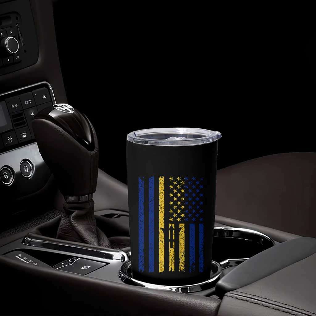 Barbados American Flag Tumbler Cup Distressed Barbadian Pride Patriotic Heritage Gift