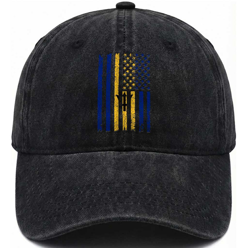 Barbados American Flag Washed Cotton Baseball Cap Distressed Barbadian Pride Patriotic Heritage Gift