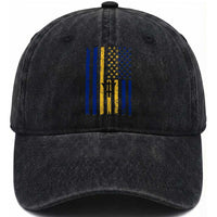 Barbados American Flag Washed Cotton Baseball Cap Distressed Barbadian Pride Patriotic Heritage Gift