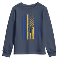Barbados American Flag Youth Sweatshirt Distressed Barbadian Pride Patriotic Heritage Gift