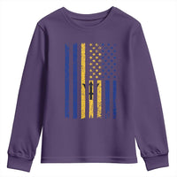 Barbados American Flag Youth Sweatshirt Distressed Barbadian Pride Patriotic Heritage Gift