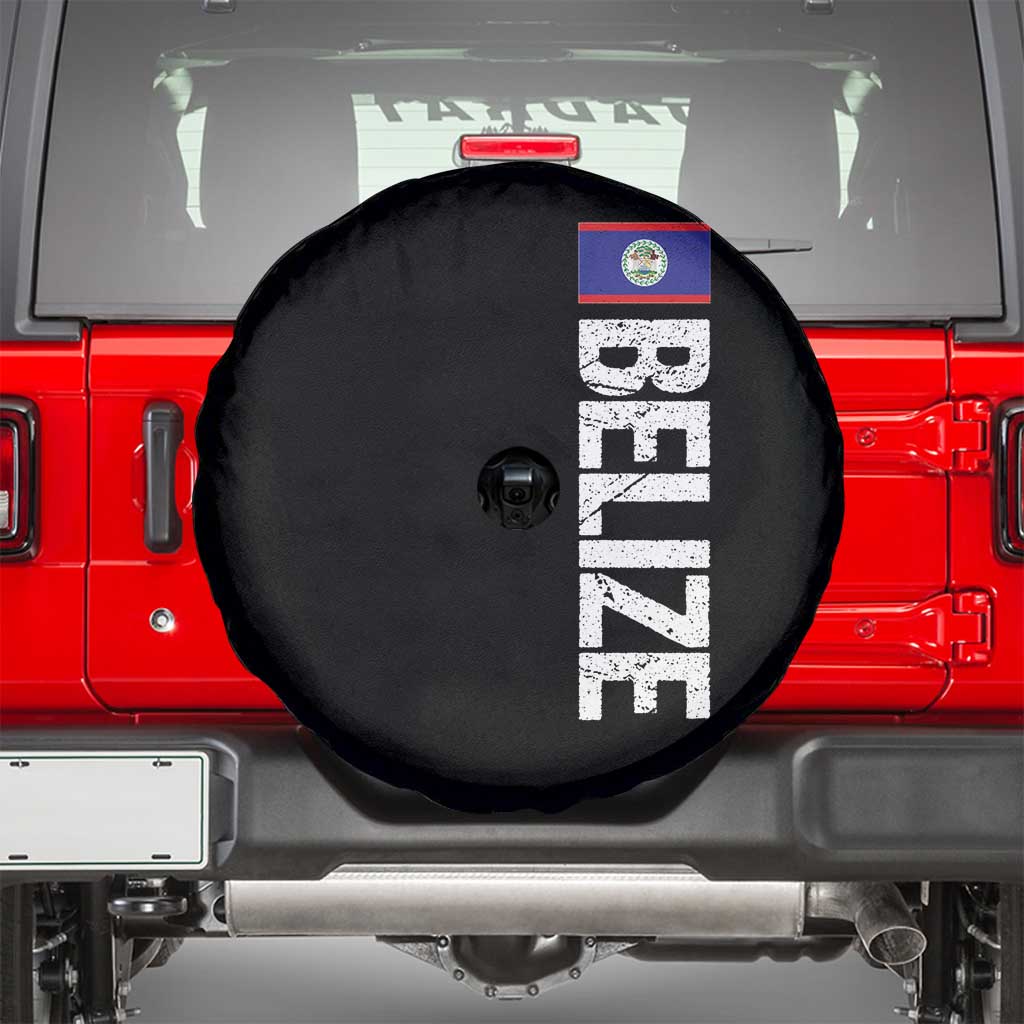 Belize Flag Spare Tire Cover Distressed Central American Pride Heritage Gift