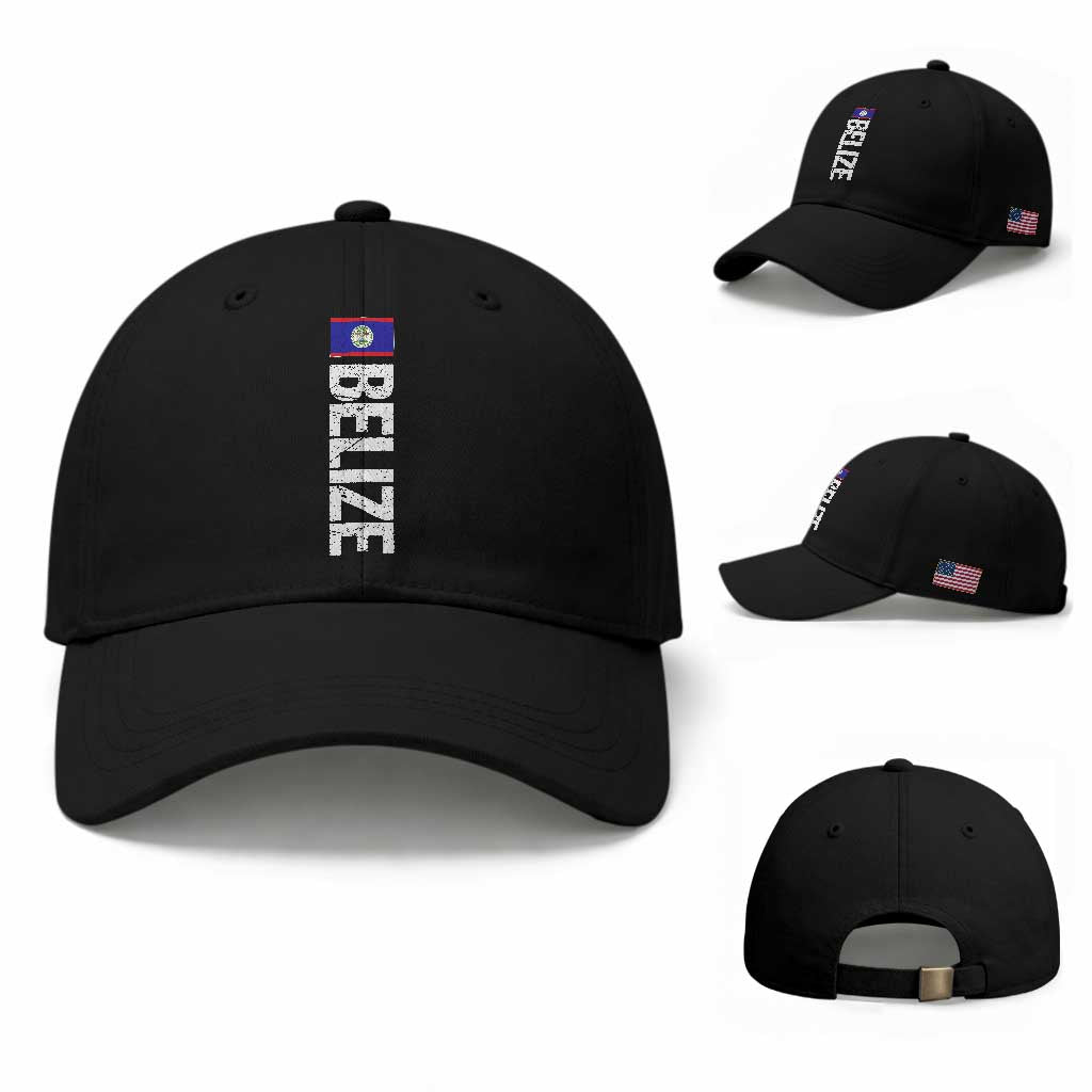 Belize Flag Baseball Cap Distressed Central American Pride Heritage Gift
