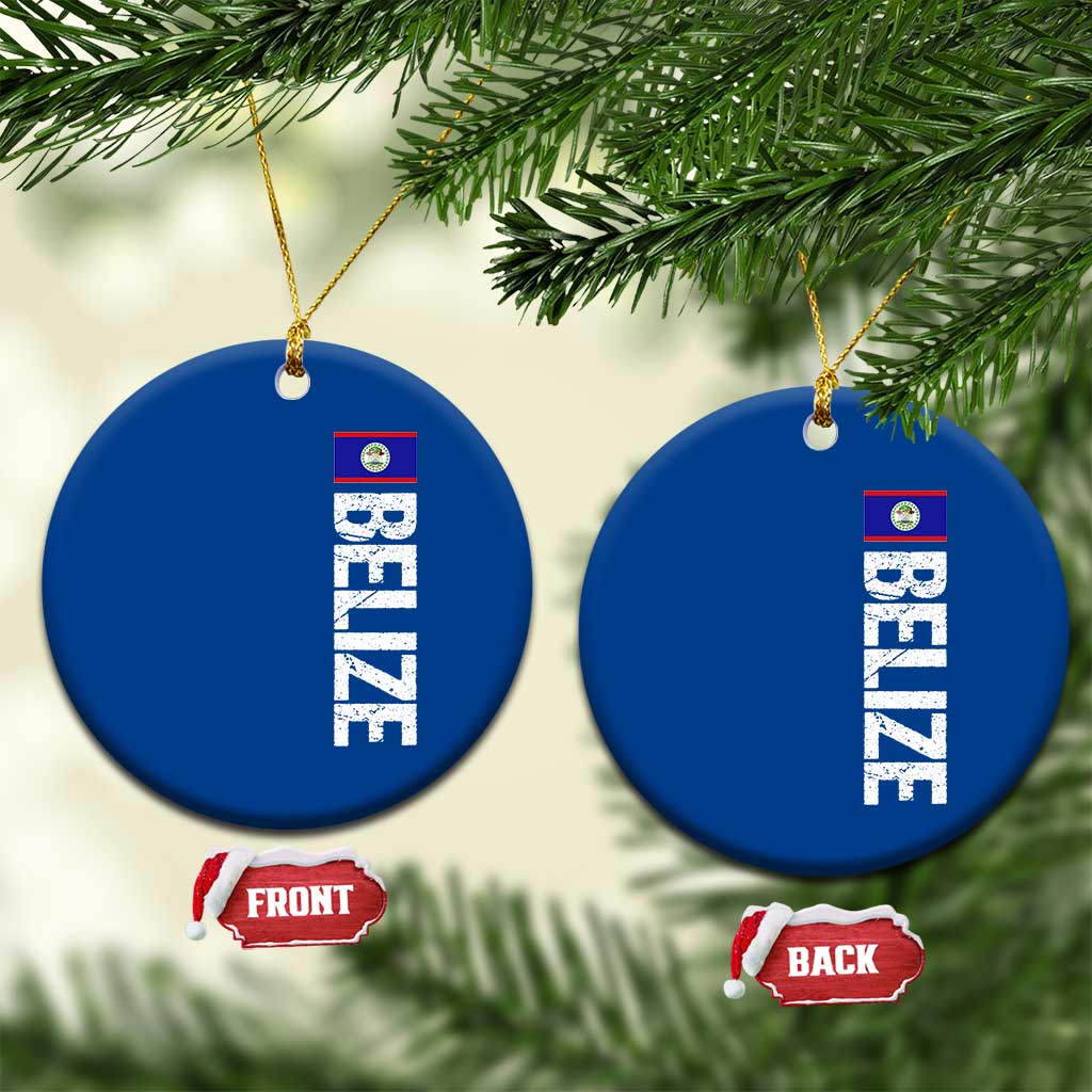 Belize Flag Ceramic Ornament Distressed Central American Pride Heritage Gift