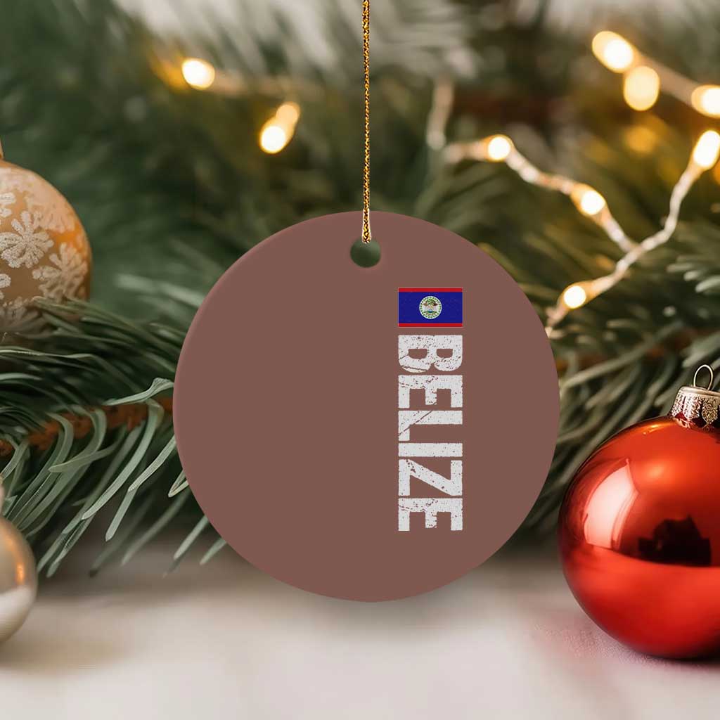 Belize Flag Ceramic Ornament Distressed Central American Pride Heritage Gift