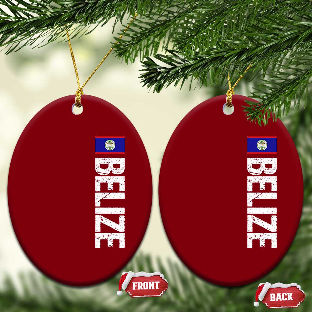 Belize Flag Ceramic Ornament Distressed Central American Pride Heritage Gift