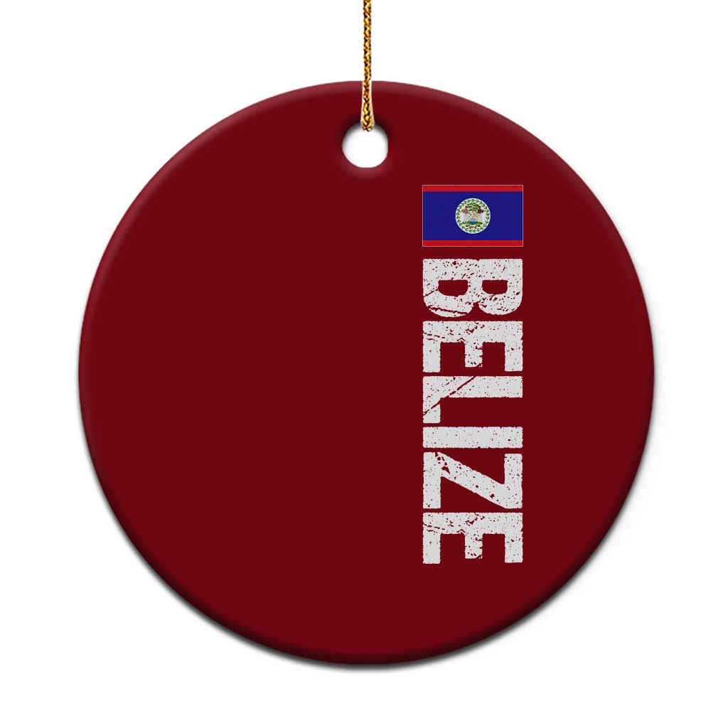 Belize Flag Ceramic Ornament Distressed Central American Pride Heritage Gift