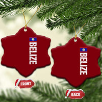 Belize Flag Ceramic Ornament Distressed Central American Pride Heritage Gift