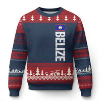 Belize Flag Ugly Christmas Sweater Distressed Central American Pride Heritage Gift