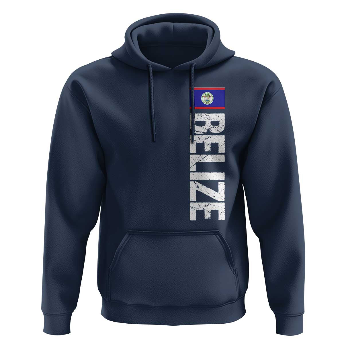 Belize Flag Hoodie Distressed Central American Pride Heritage Gift