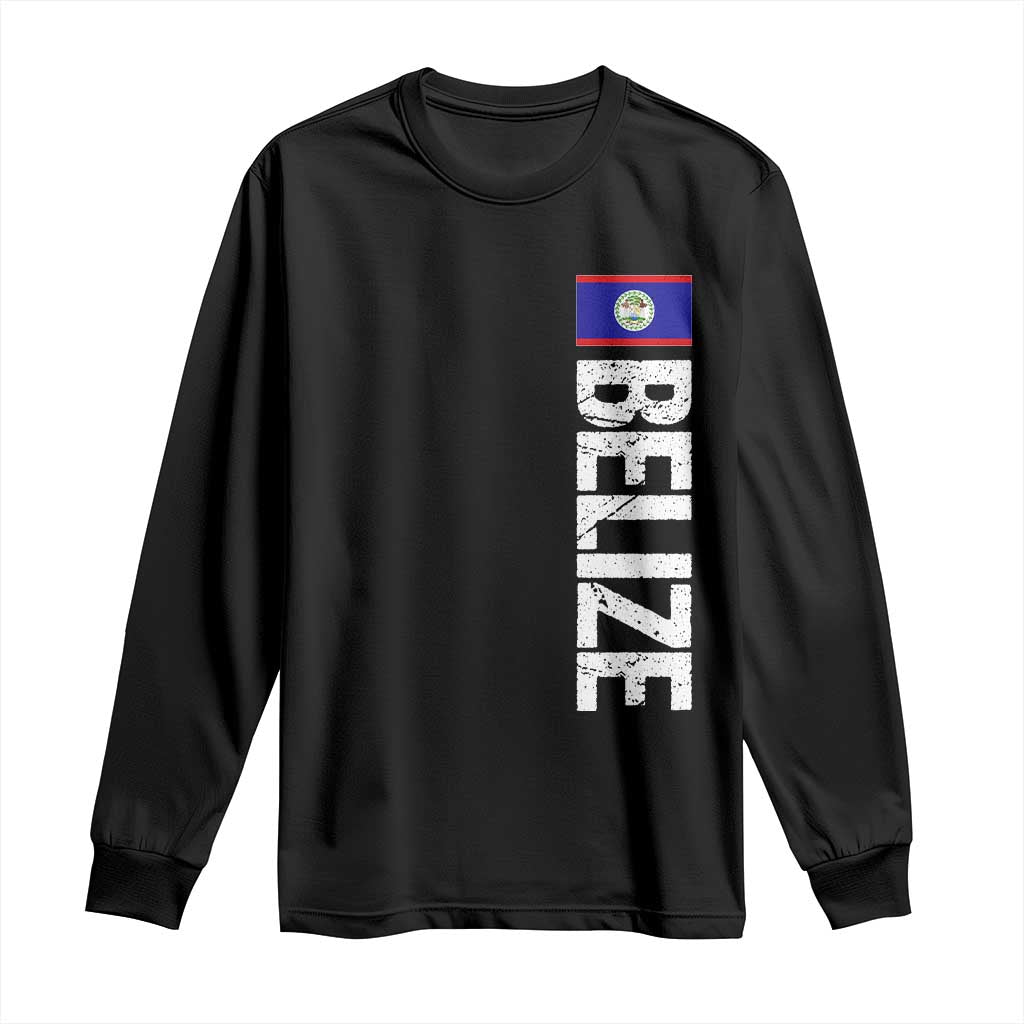 Belize Flag Long Sleeve Shirt Distressed Central American Pride Heritage Gift