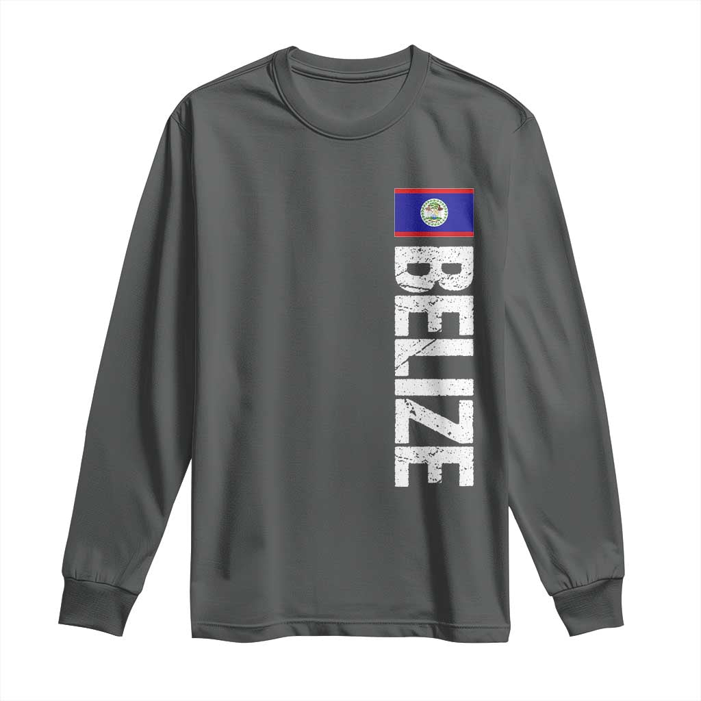 Belize Flag Long Sleeve Shirt Distressed Central American Pride Heritage Gift