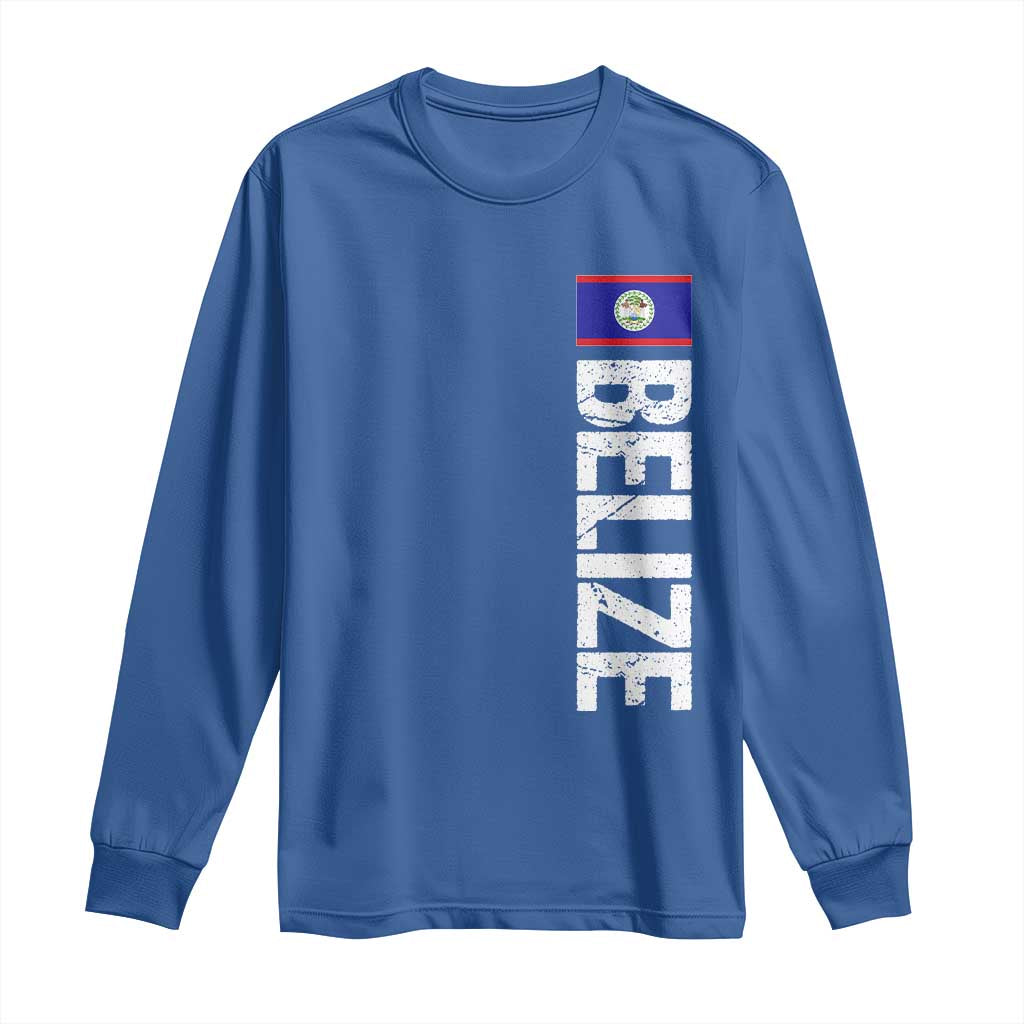 Belize Flag Long Sleeve Shirt Distressed Central American Pride Heritage Gift