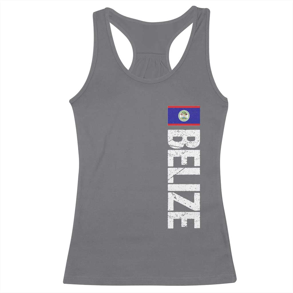 Belize Flag Racerback Tank Top Distressed Central American Pride Heritage Gift
