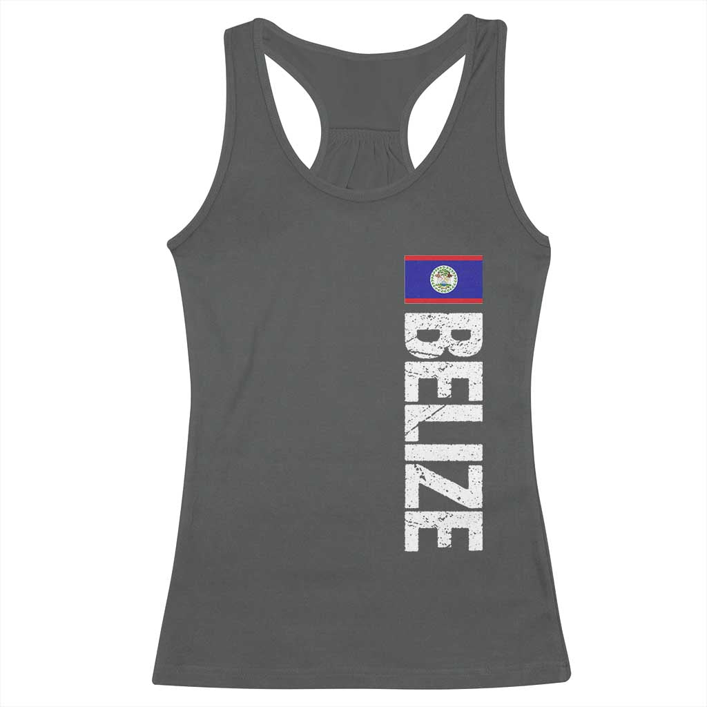 Belize Flag Racerback Tank Top Distressed Central American Pride Heritage Gift