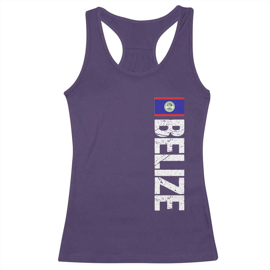 Belize Flag Racerback Tank Top Distressed Central American Pride Heritage Gift