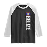 Belize Flag Raglan Shirt Distressed Central American Pride Heritage Gift