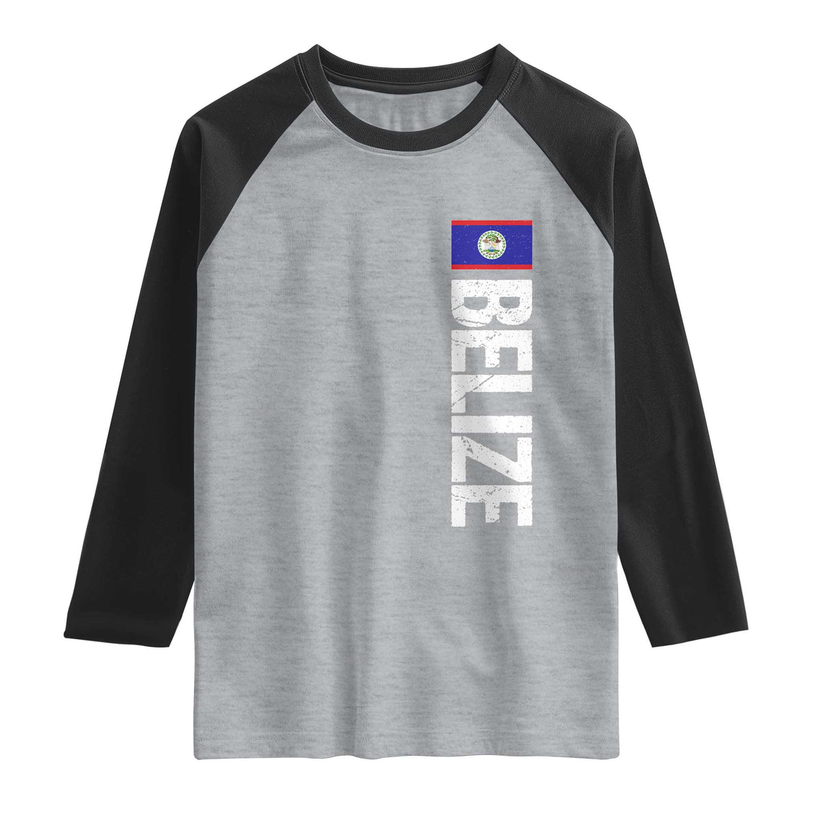 Belize Flag Raglan Shirt Distressed Central American Pride Heritage Gift
