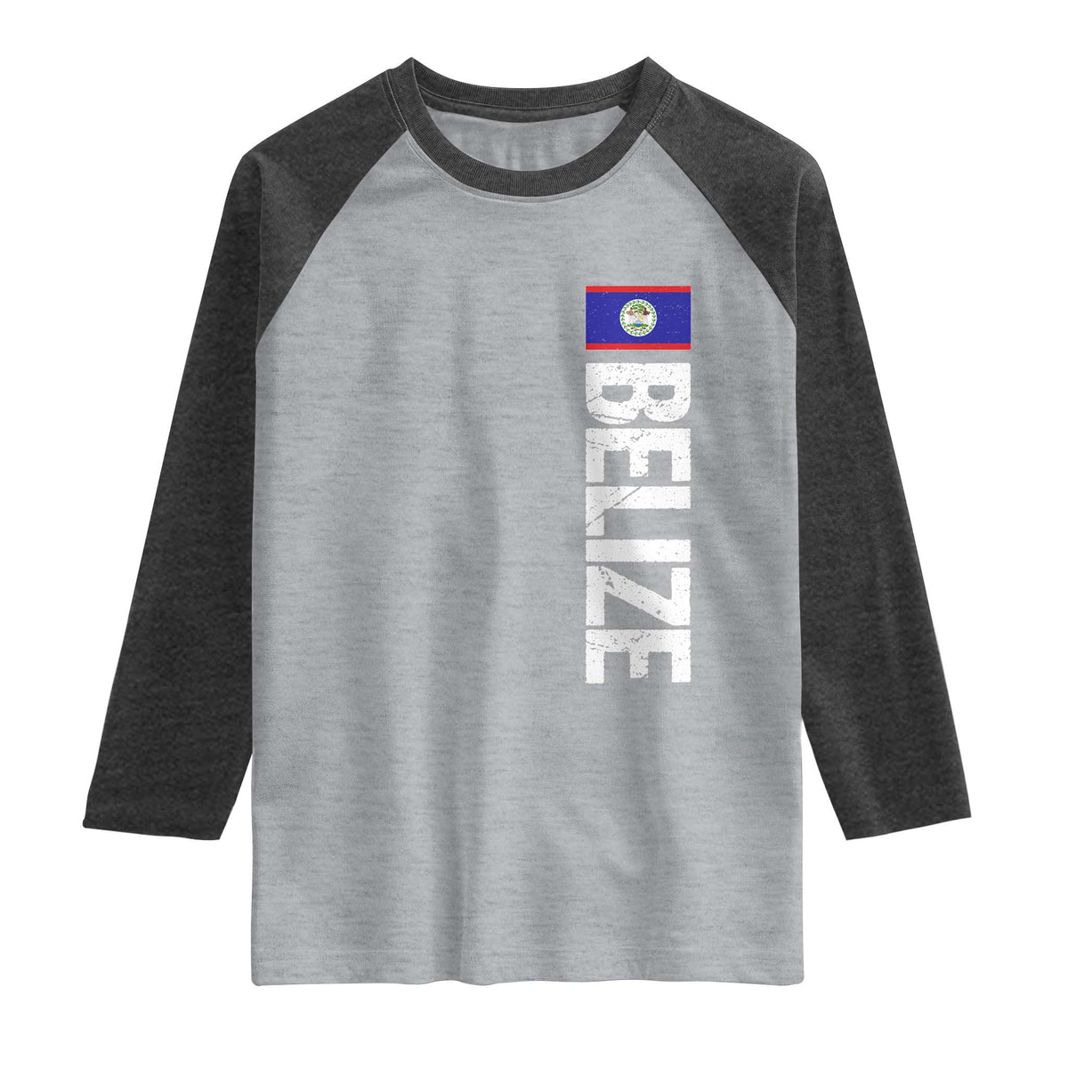 Belize Flag Raglan Shirt Distressed Central American Pride Heritage Gift