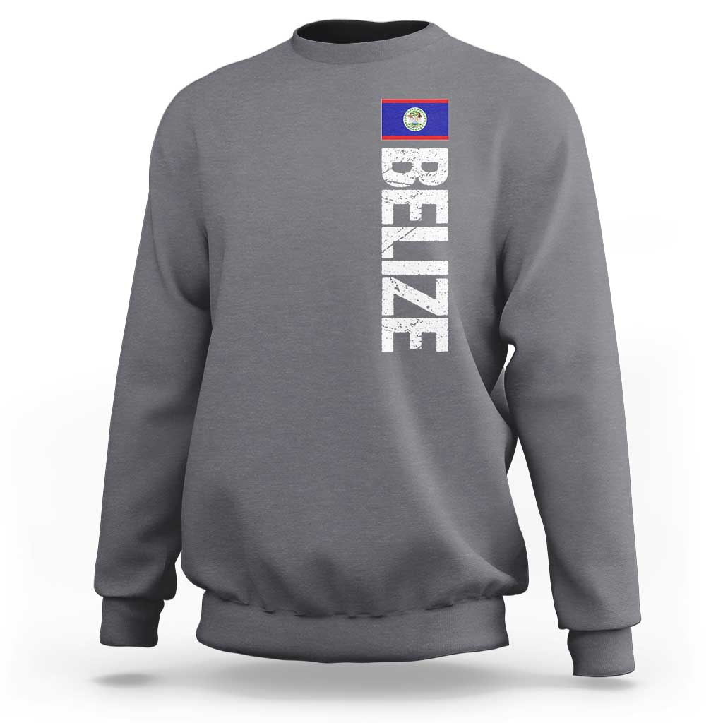 Belize Flag Sweatshirt Distressed Central American Pride Heritage Gift
