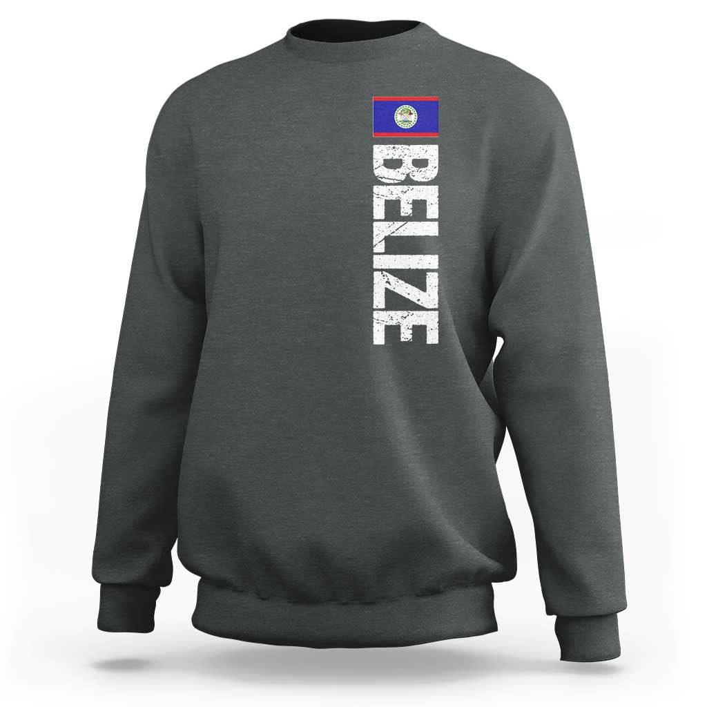 Belize Flag Sweatshirt Distressed Central American Pride Heritage Gift