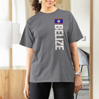 Belize Flag T Shirt For Women Distressed Central American Pride Heritage Gift